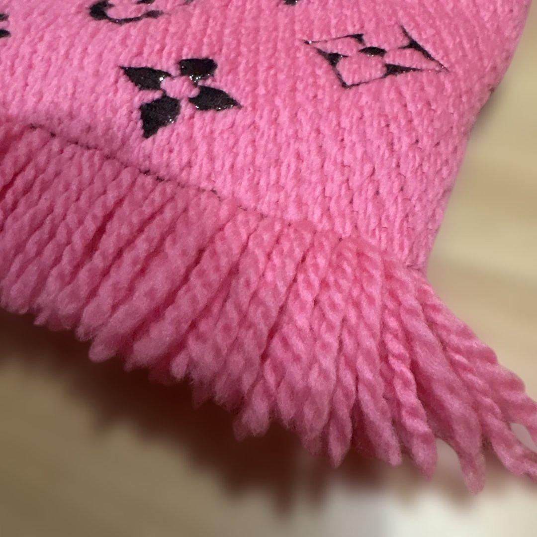 ルイヴィトン エシャルプ ロゴマニア マフラー ローズポップ ピンク　LV