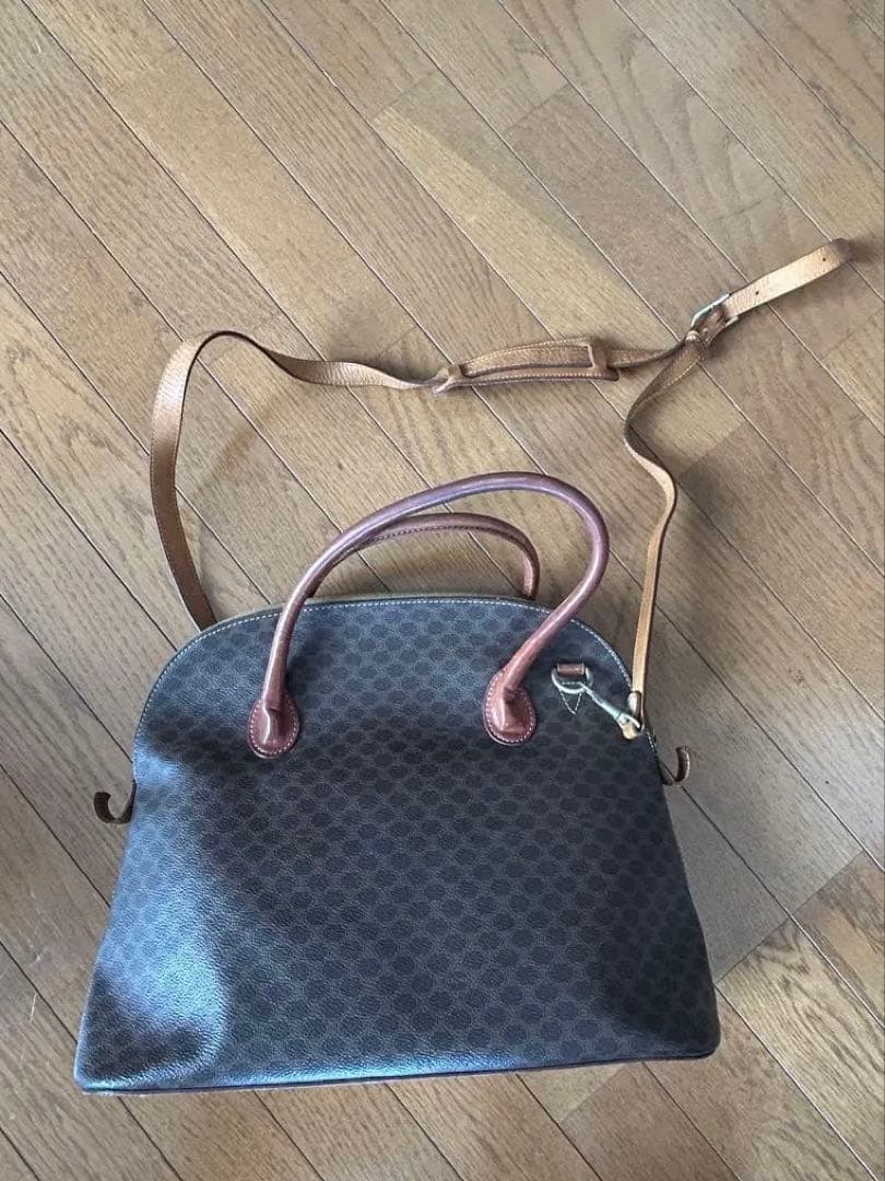 セリーヌ マカダム柄 ボストンバッグ ショルダー付