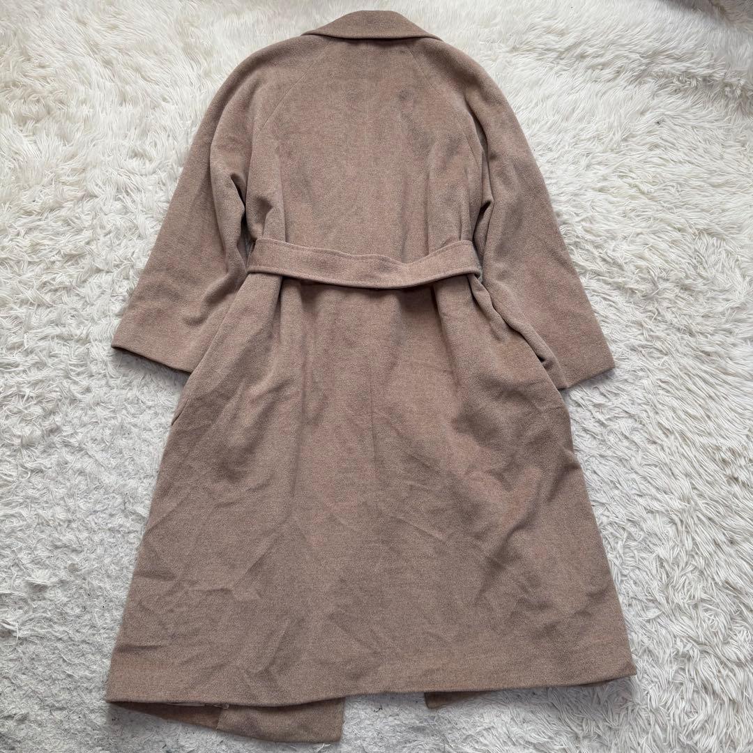 美品XLサイズ相当カシミヤ100% イネド　ベルテッドコート　ロング　ベージュ