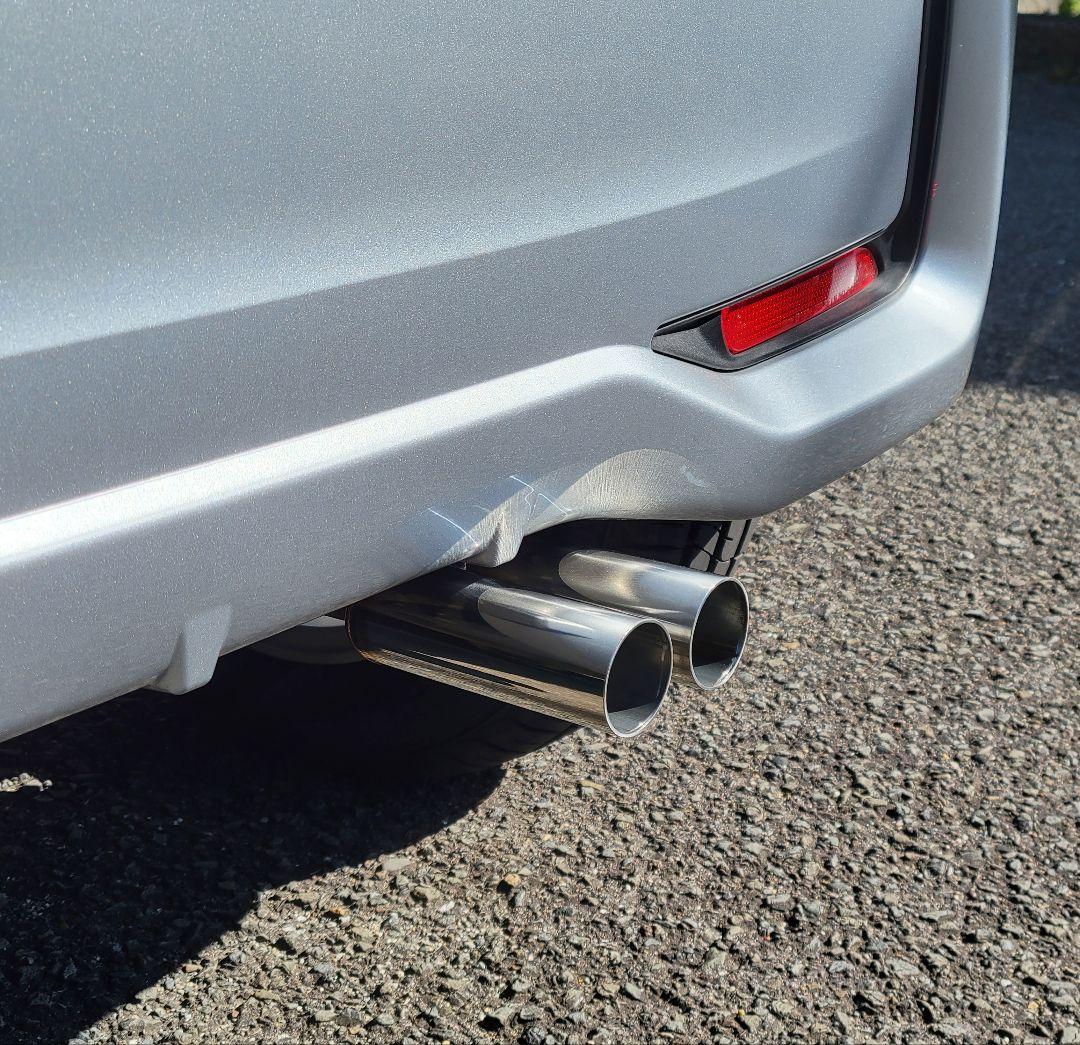 a軽自動車用オールステンレス　ネオクラシックデュアルマフラーカッター　下向き用