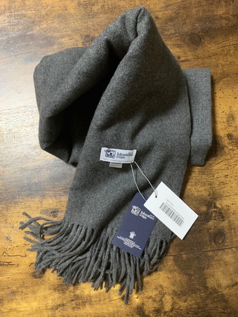 ホ*ジ様 美品Johnstons 大判ストールジョンストンズ マフラーグレー