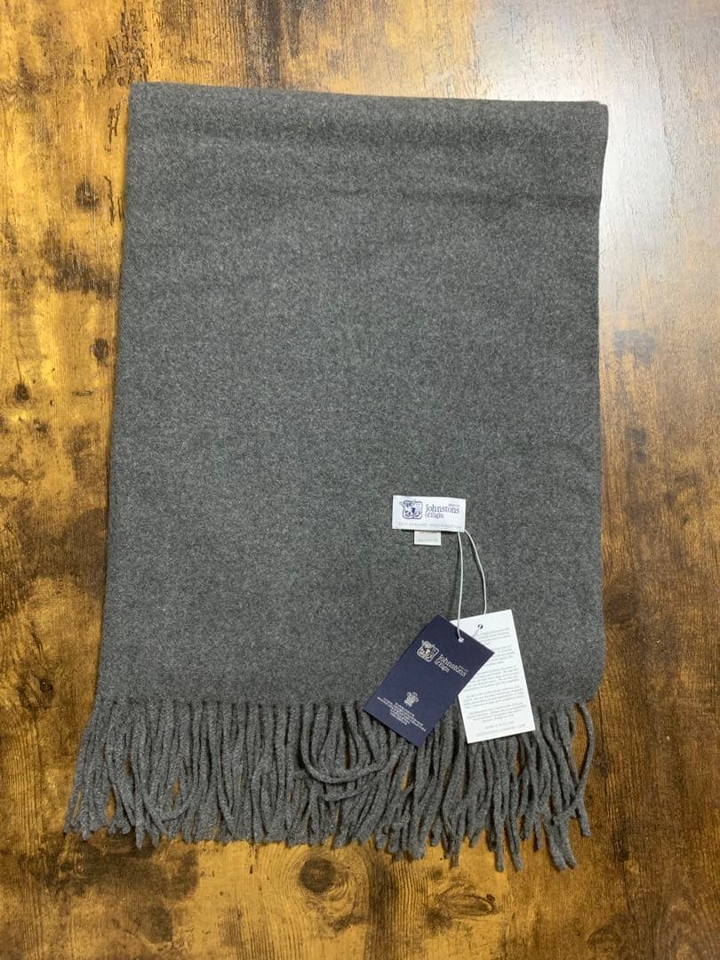 ホ*ジ様 美品Johnstons 大判ストールジョンストンズ マフラーグレー