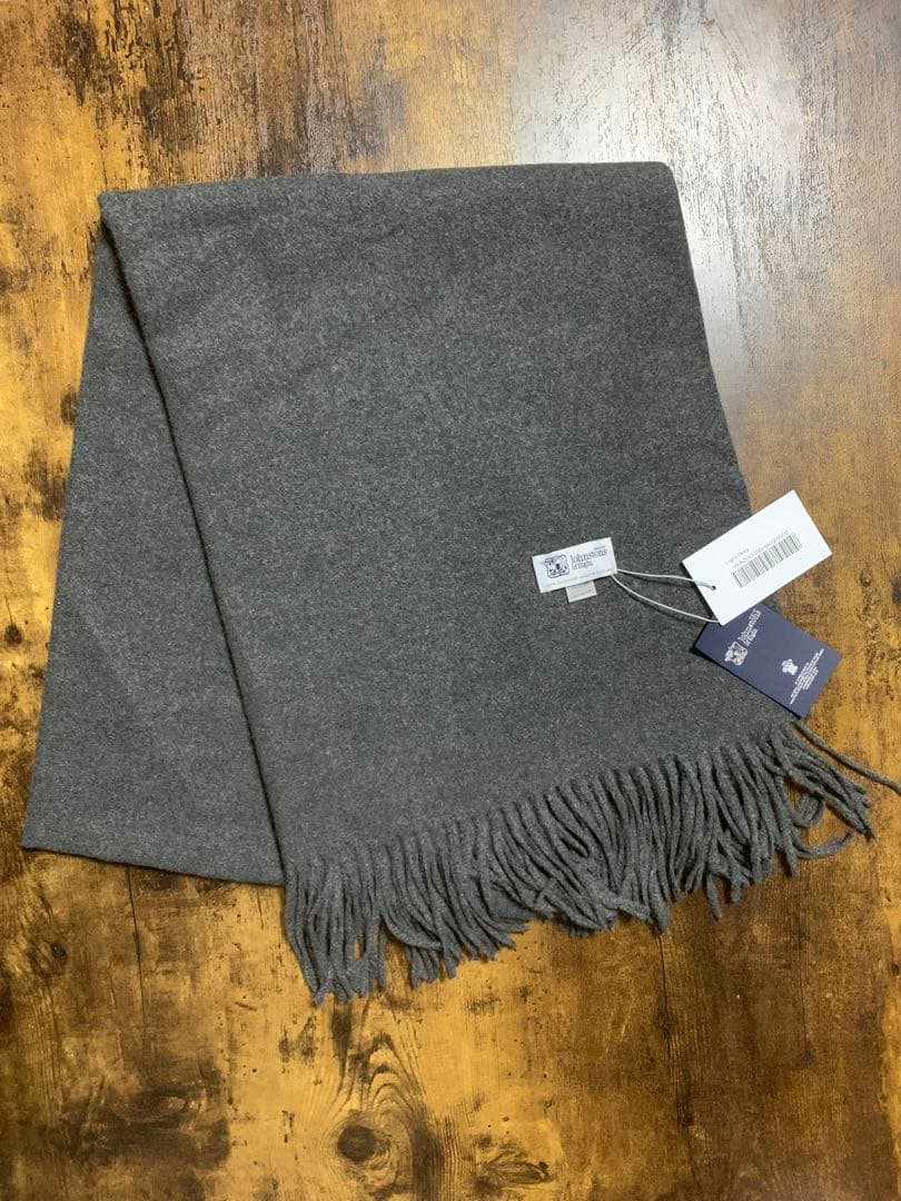 ホ*ジ様 美品Johnstons 大判ストールジョンストンズ マフラーグレー