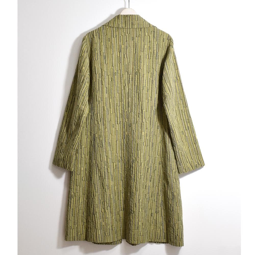 ヨーガンレール ウール コットン つぎはぎ パッチワーク コート 若草色 M