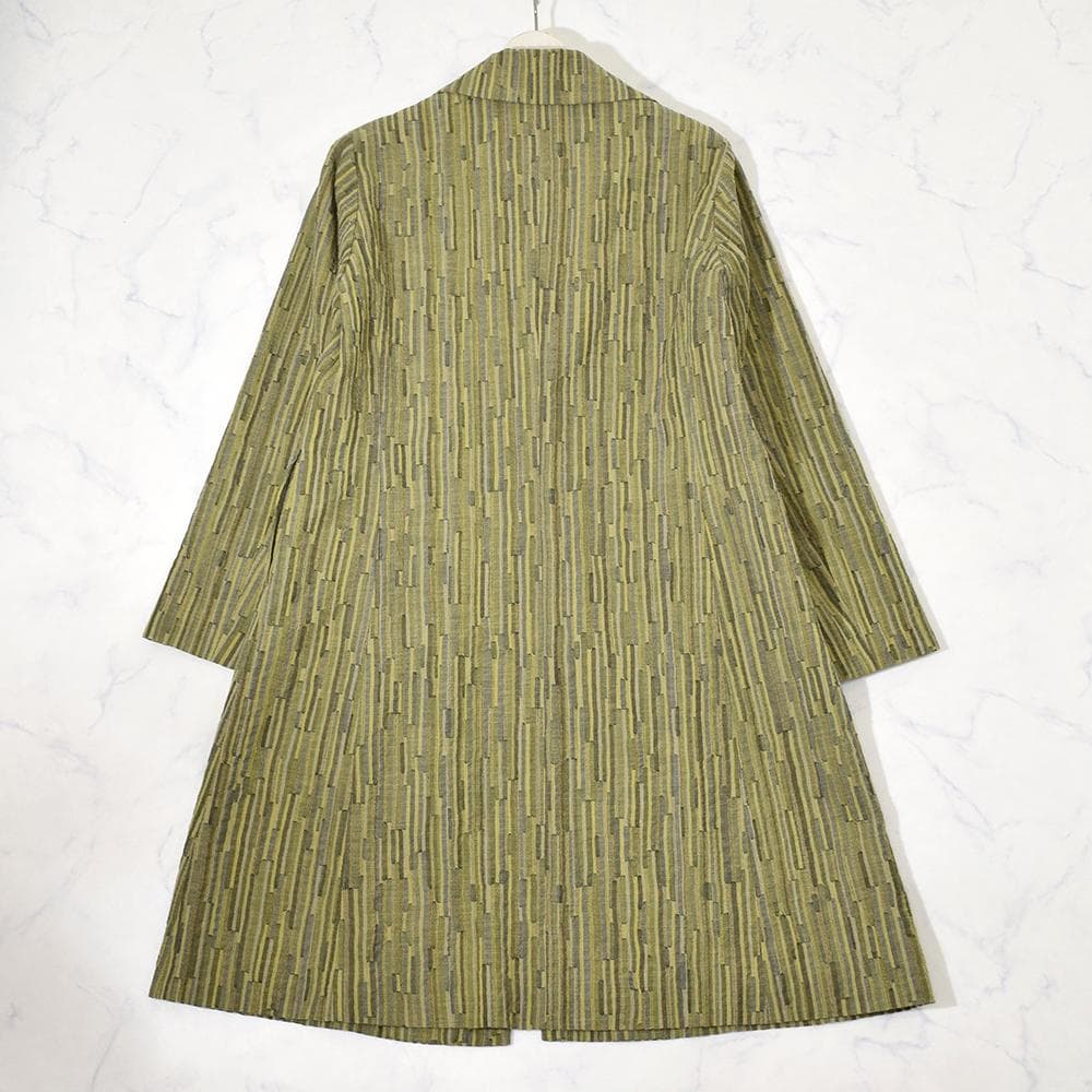 ヨーガンレール ウール コットン つぎはぎ パッチワーク コート 若草色 M