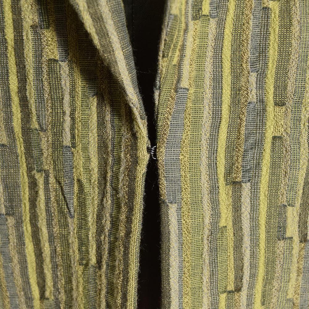 ヨーガンレール ウール コットン つぎはぎ パッチワーク コート 若草色 M