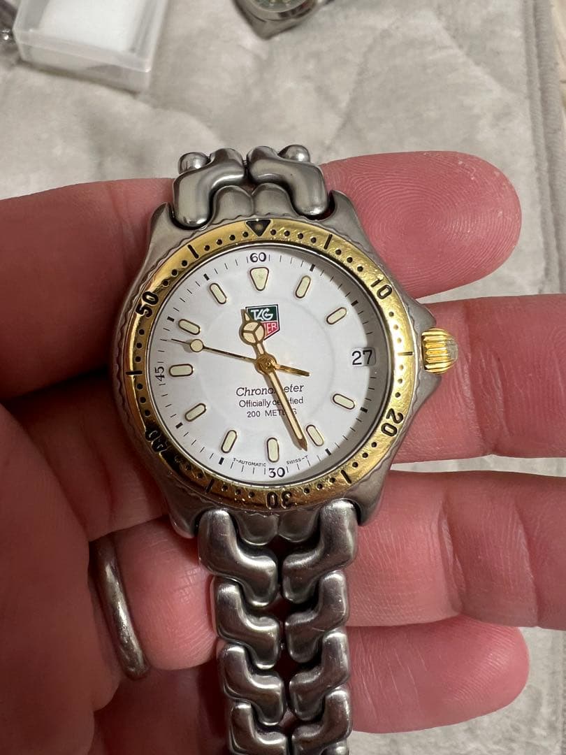 【実働】TAG Heuer セルシリーズ メンズ腕時計 自動巻 ホワイト文字盤