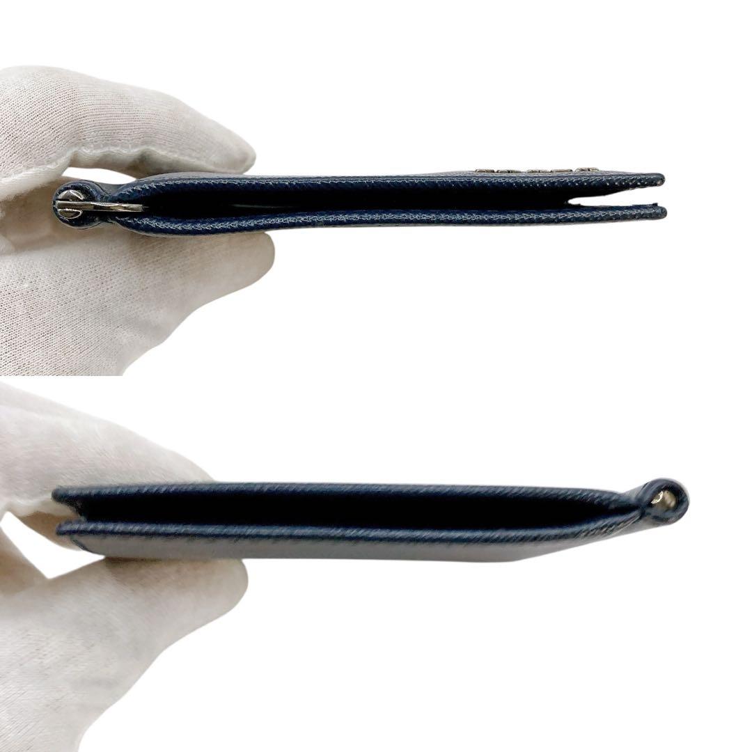 未使用級✨PRADA プラダ　マネークリップ　サフィアーノ　ネイビー　RFID