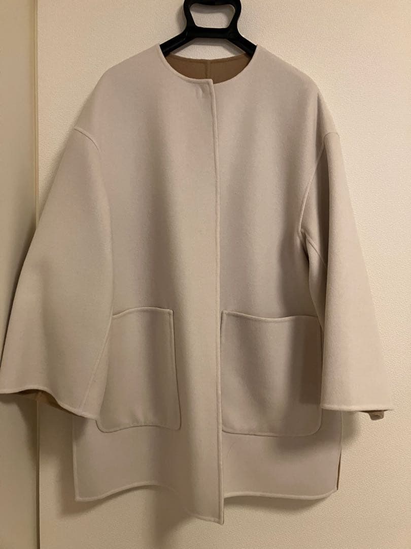 今期新品ユナイテッドアローズ　バイカラー リバー ミドルコート　オフホワイト36