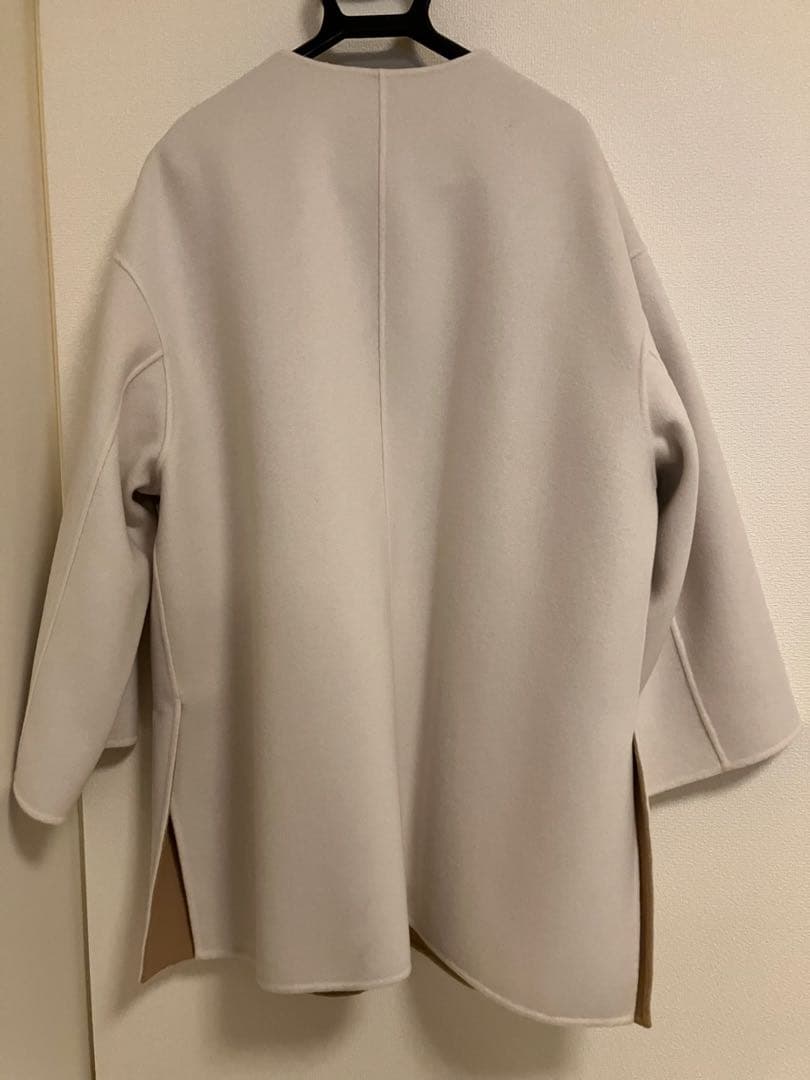 今期新品ユナイテッドアローズ　バイカラー リバー ミドルコート　オフホワイト36