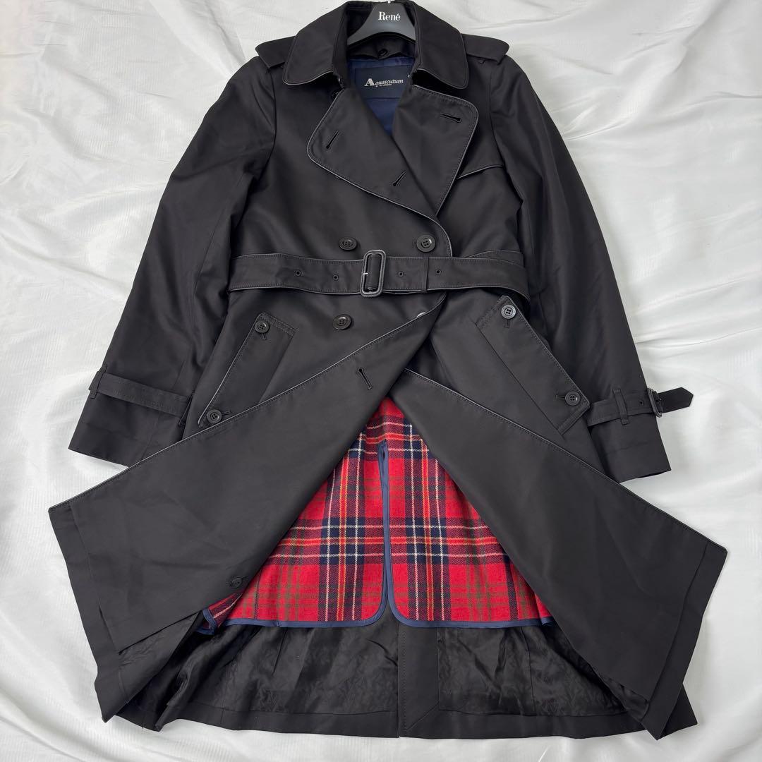 ◎専用　アクアスキュータム トレンチ ライナー ロング カシミヤ チェック