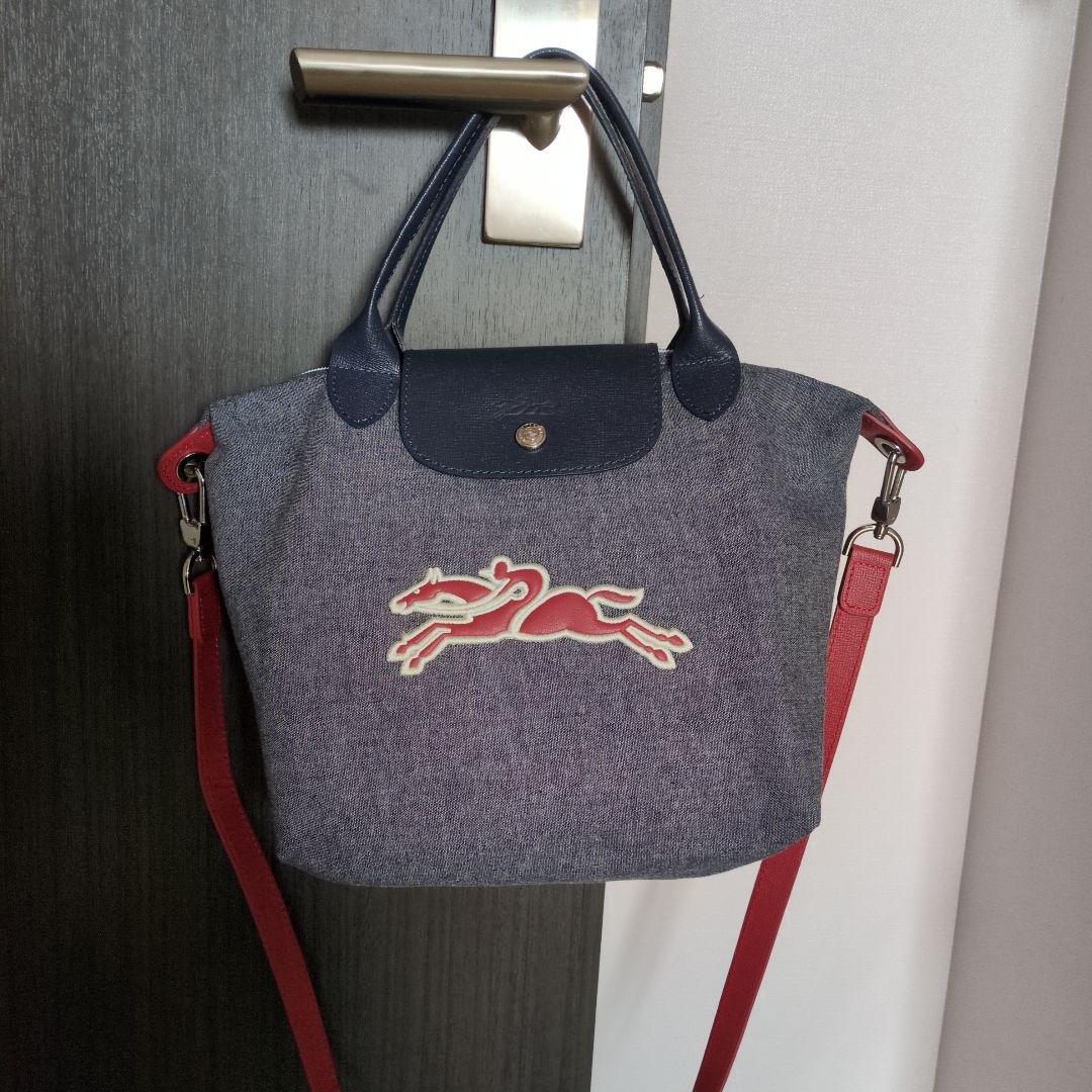 お値下げ☆LONGCHAMPプリアージュSオンザロードマリンデニム 2way