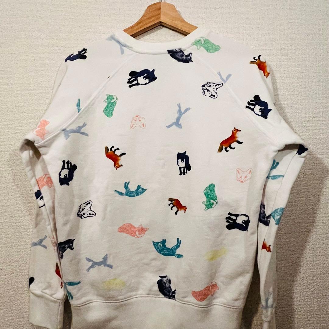 希少☆美品MAISON KITSUNÉ キツネ総柄スウェット XS