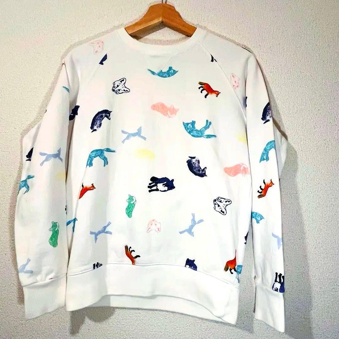 希少☆美品MAISON KITSUNÉ キツネ総柄スウェット XS