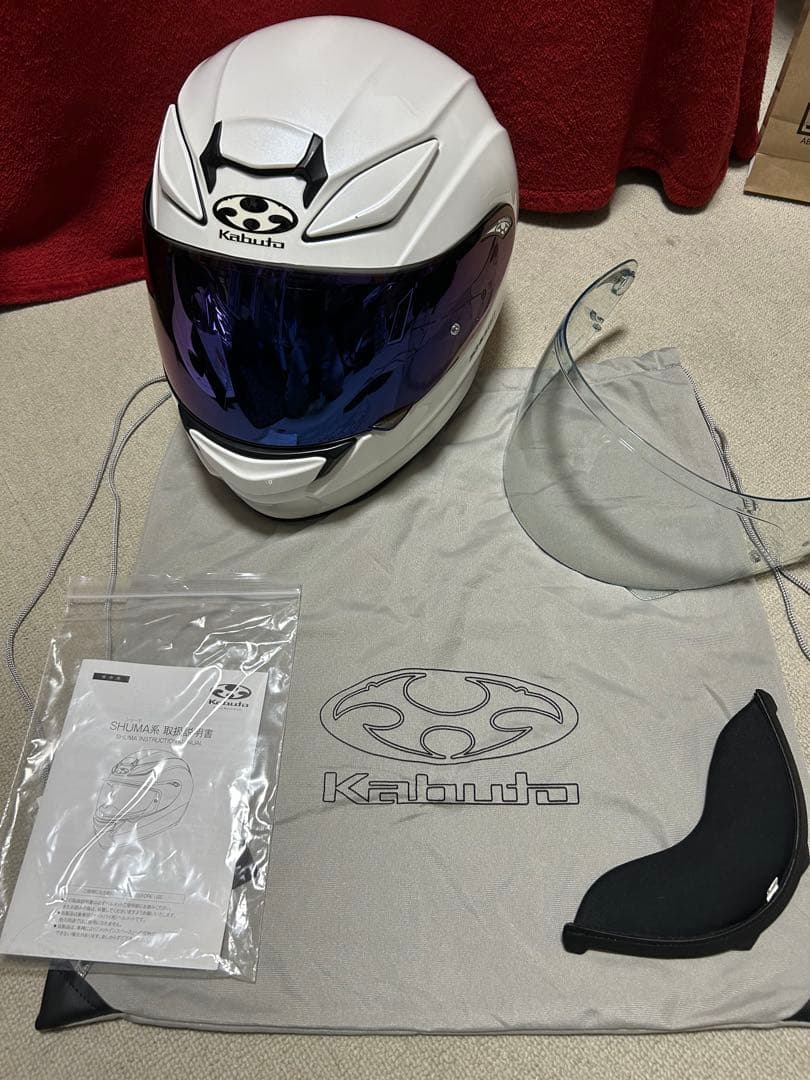 【ブルーミラーシールド付き】OGK KABUTO SHUMA Lサイズ　ホワイト