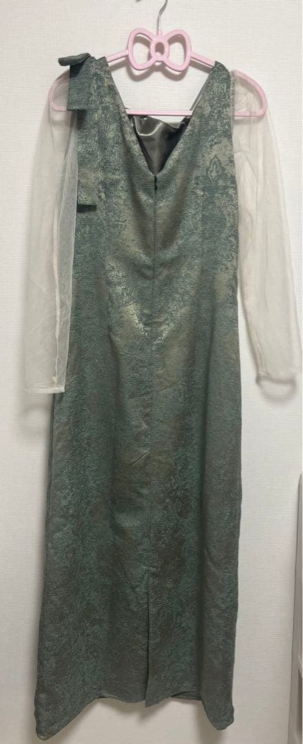 shoulder ribbon jacquard dress LE’RURE