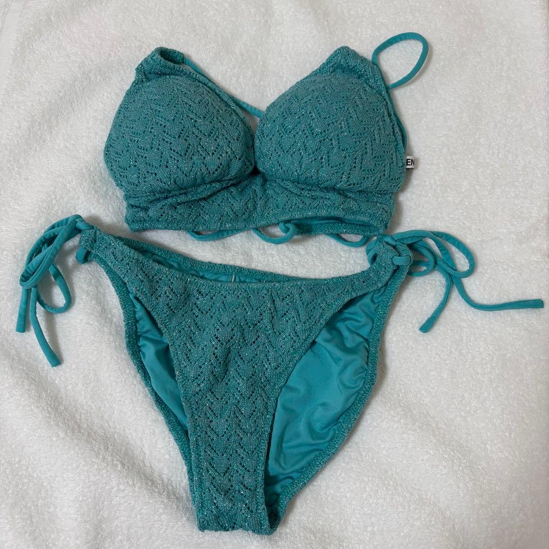 ALENCY ラメニットビキニ　2024 セパレート　水着　ビキニ　ぴとちゃん