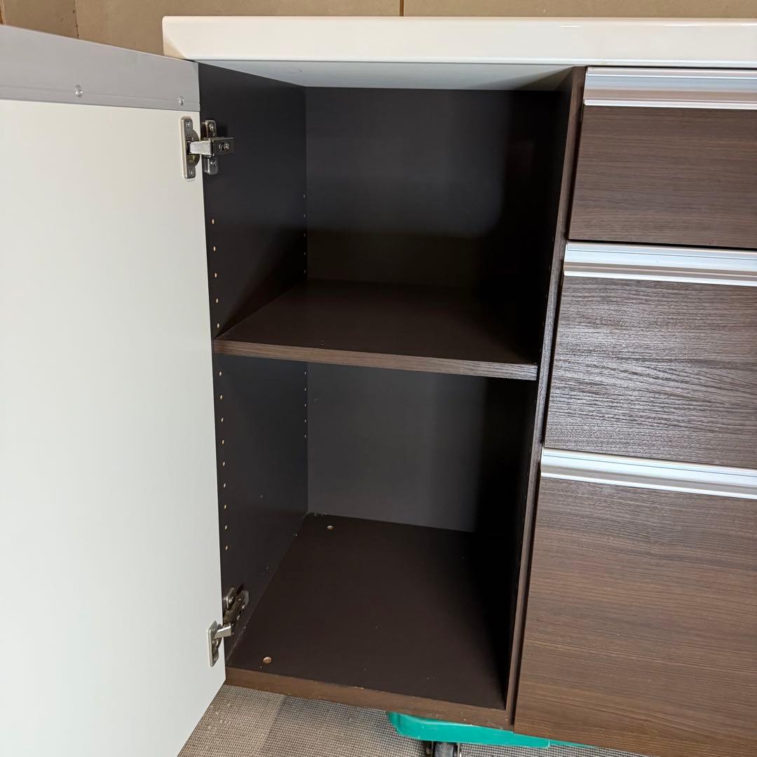 【721】ダークブラウン キッチンカウンター 4段引き出し