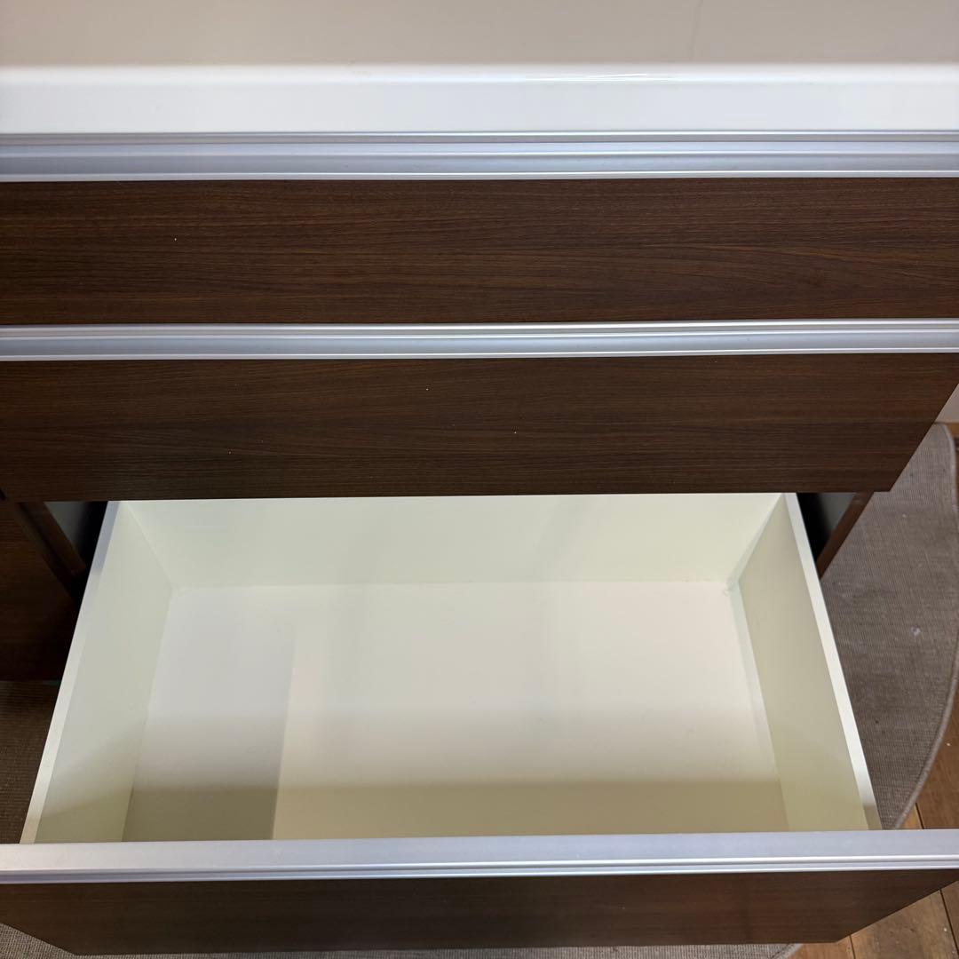 【721】ダークブラウン キッチンカウンター 4段引き出し