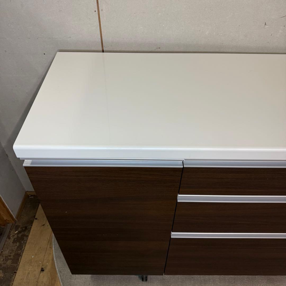 【721】ダークブラウン キッチンカウンター 4段引き出し