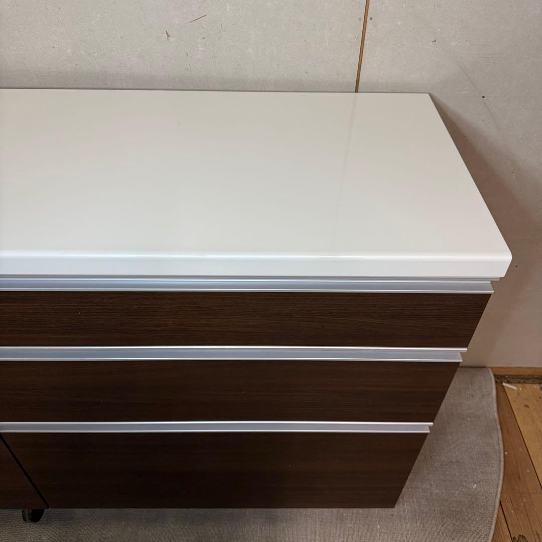 【721】ダークブラウン キッチンカウンター 4段引き出し