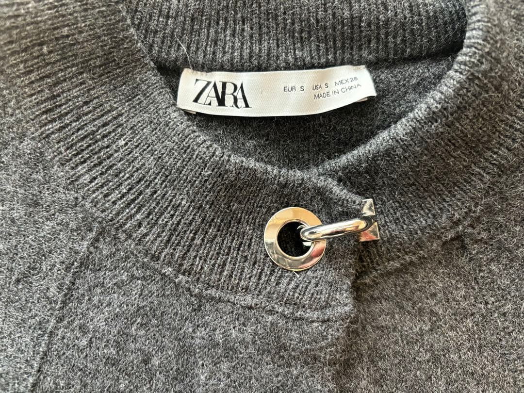ZARA ニットケープコート　サイズS
