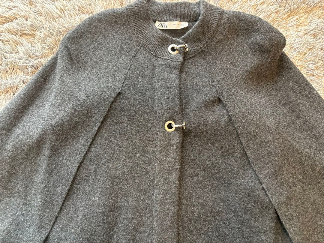 ZARA ニットケープコート　サイズS