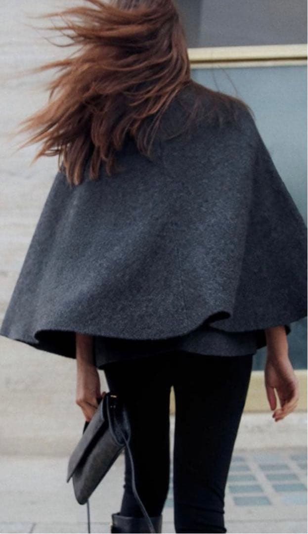 ZARA ニットケープコート　サイズS