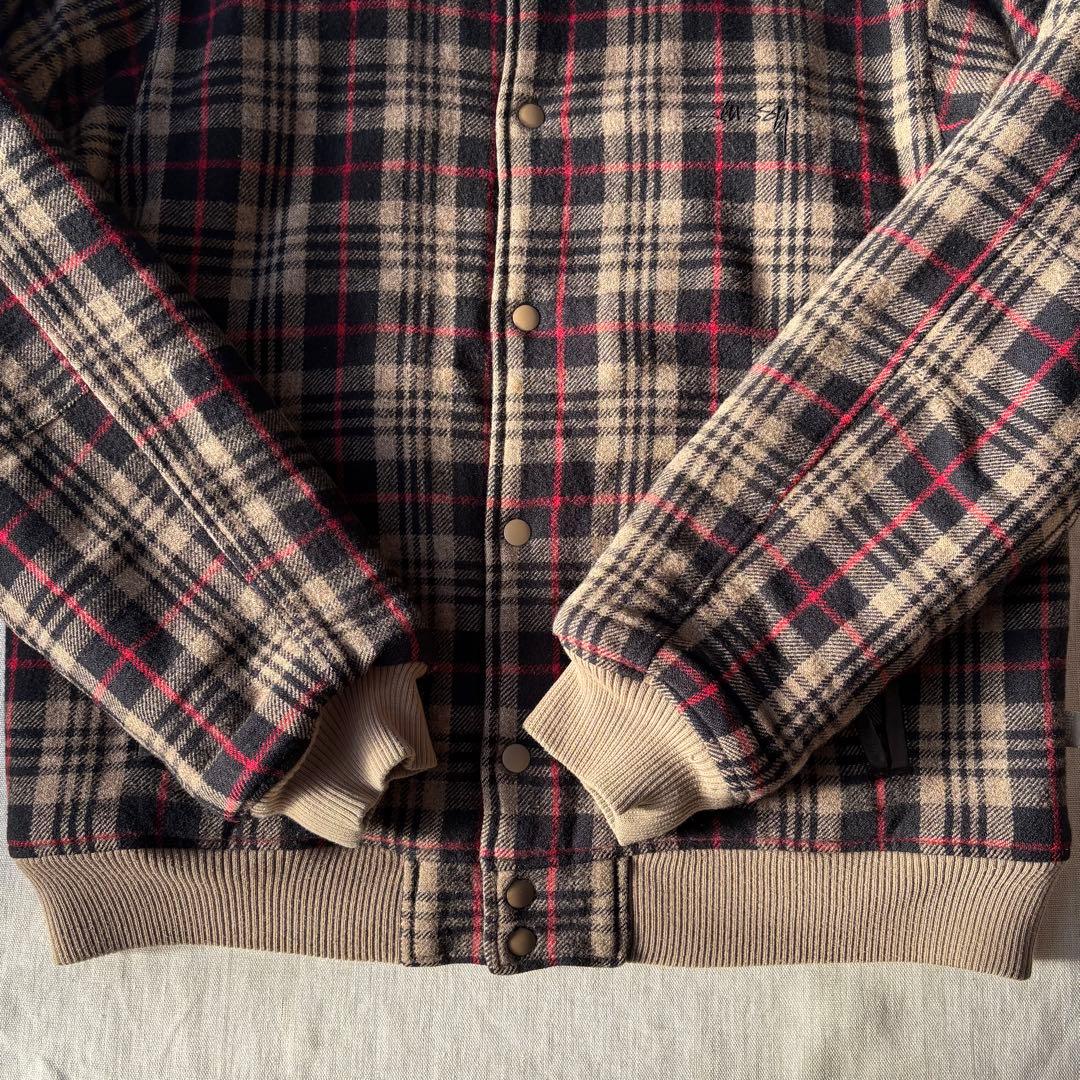 OLD STUSSY ショーンフォント ロゴ刺繍 ウールスタジャン ステューシー