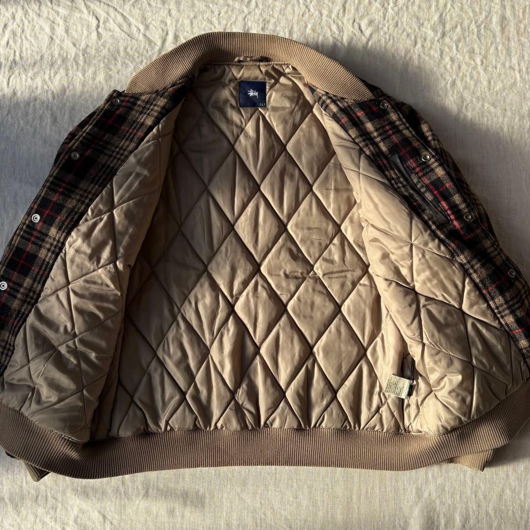 OLD STUSSY ショーンフォント ロゴ刺繍 ウールスタジャン ステューシー