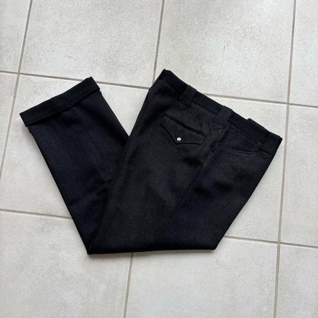 60s H BAR C ウィップコードウエスタンスラックス メランジブラック