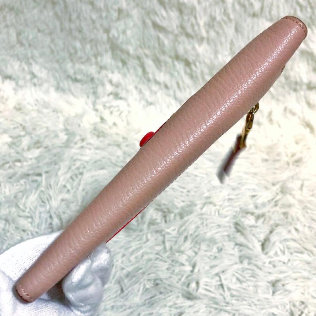 未使用級✨ミュウミュウ　 レザー　長財布　 マドラス　ラブレター ピンク系