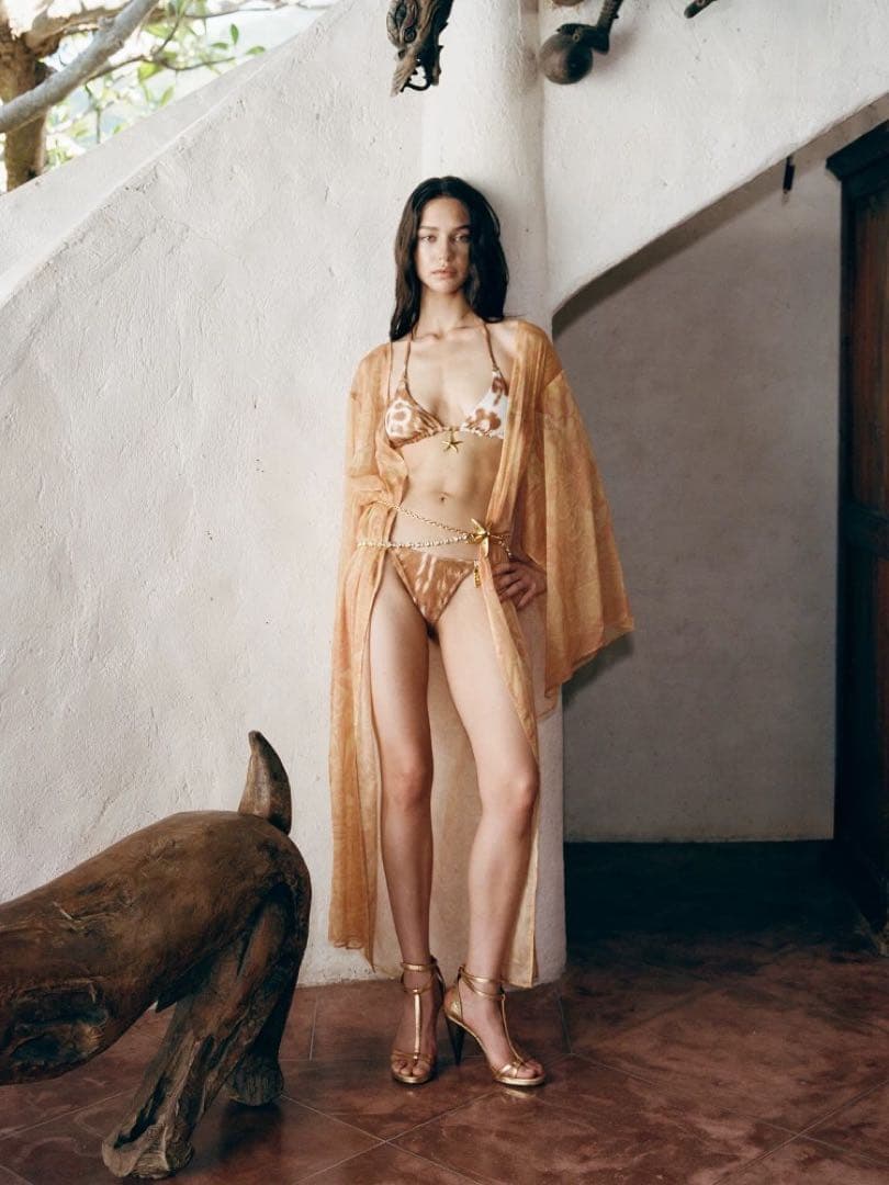 RoomSERVICE 鹿柄ロゴプリント ビキニy2k Nodress