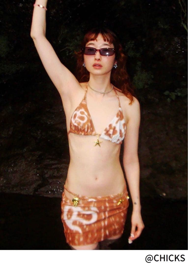 RoomSERVICE 鹿柄ロゴプリント ビキニy2k Nodress