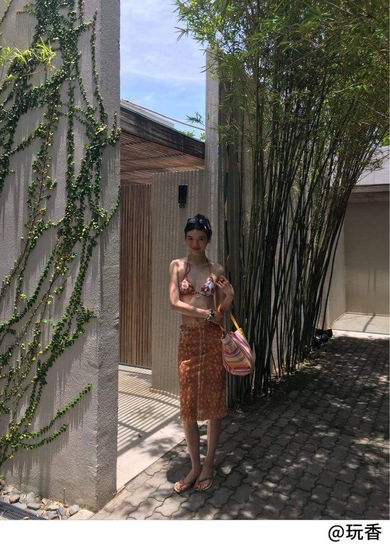 RoomSERVICE 鹿柄ロゴプリント ビキニy2k Nodress