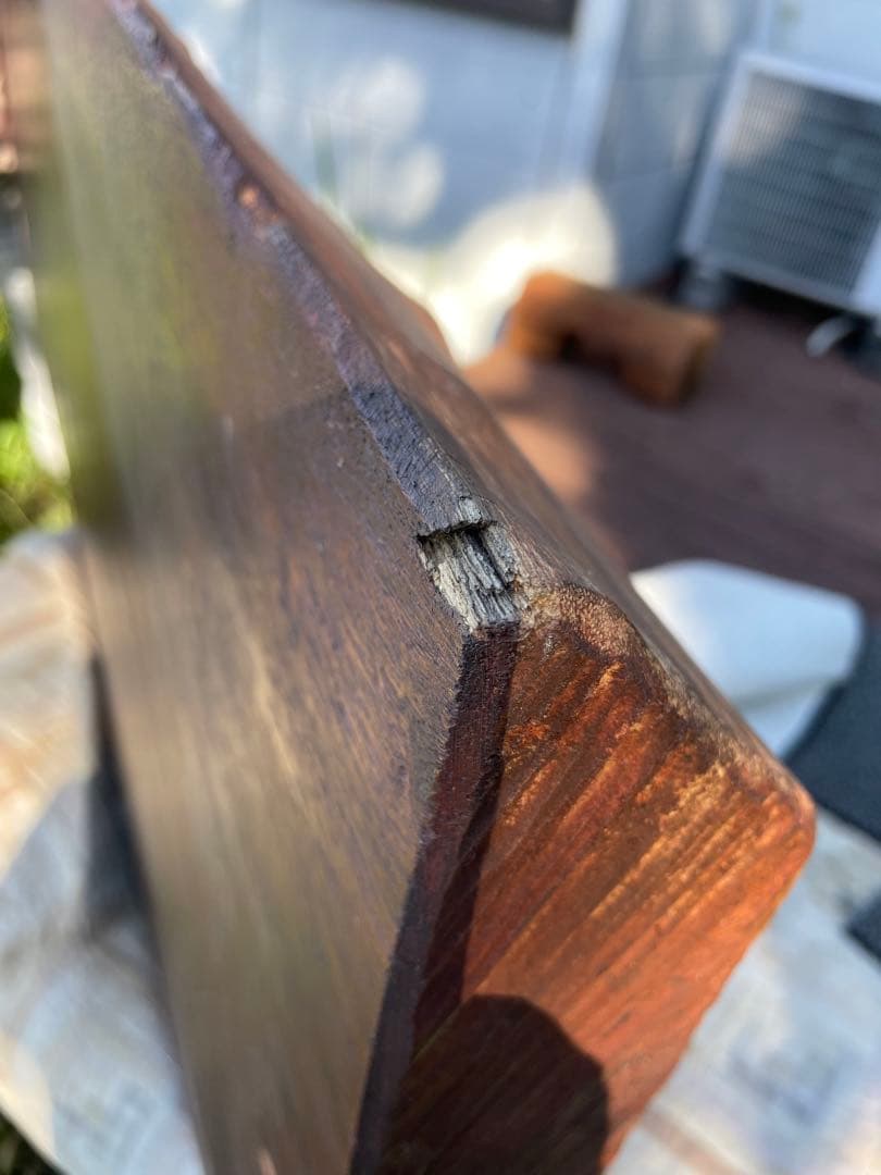 値下げ　一枚板　テーブル　天板の板のみ　キズ汚れ多数　倉庫保管で状態良くないです