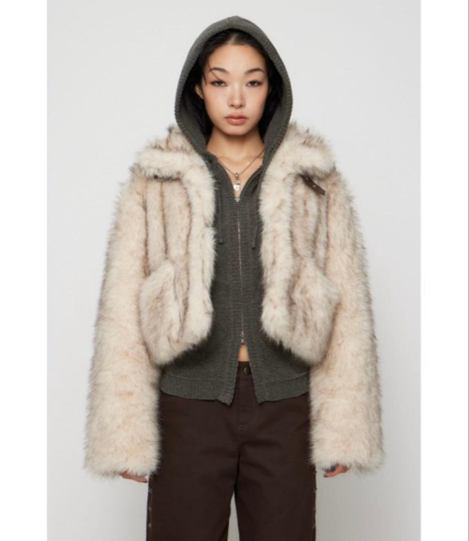 ラグアジェム　POCKET POINT FAUX FUR コート Sサイズ
