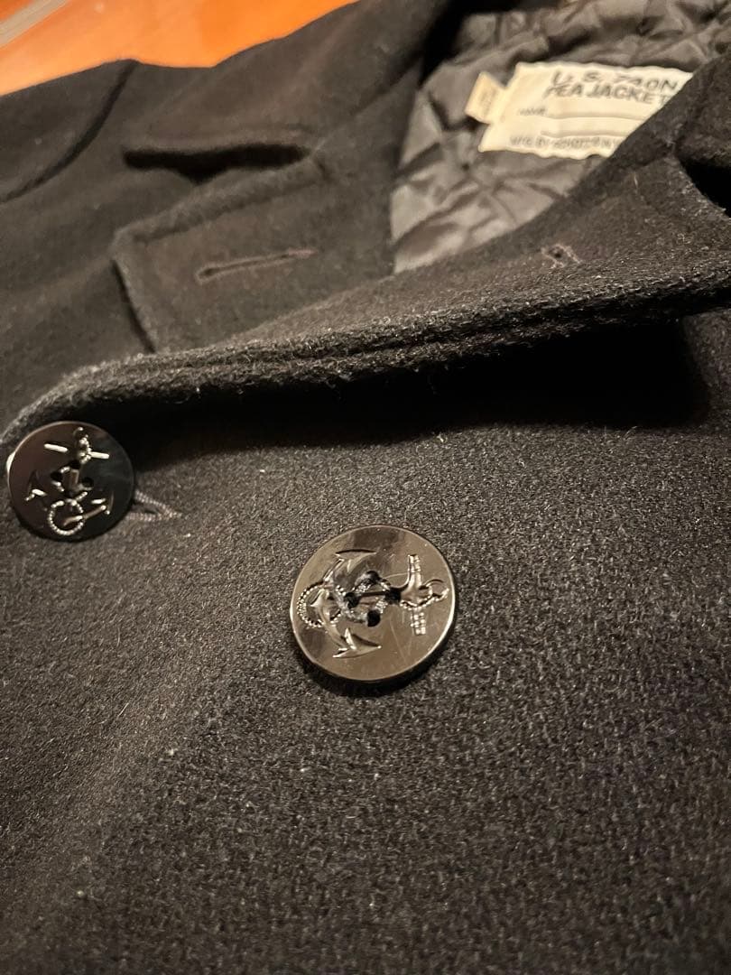 Schott USA製 740N Pコート 36 黒 キルティング