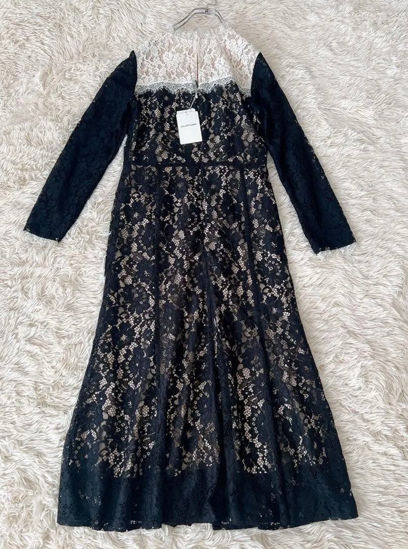 ジルスチュアート 総レース　バイカラーワンピース　ドレス　長袖　卒業式入学式