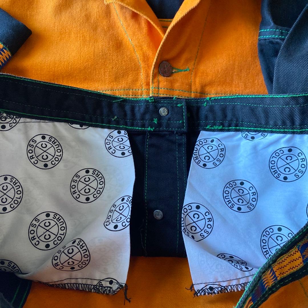 初期 90s USA製 CROSS COLOURS デニムトラッカージャケット