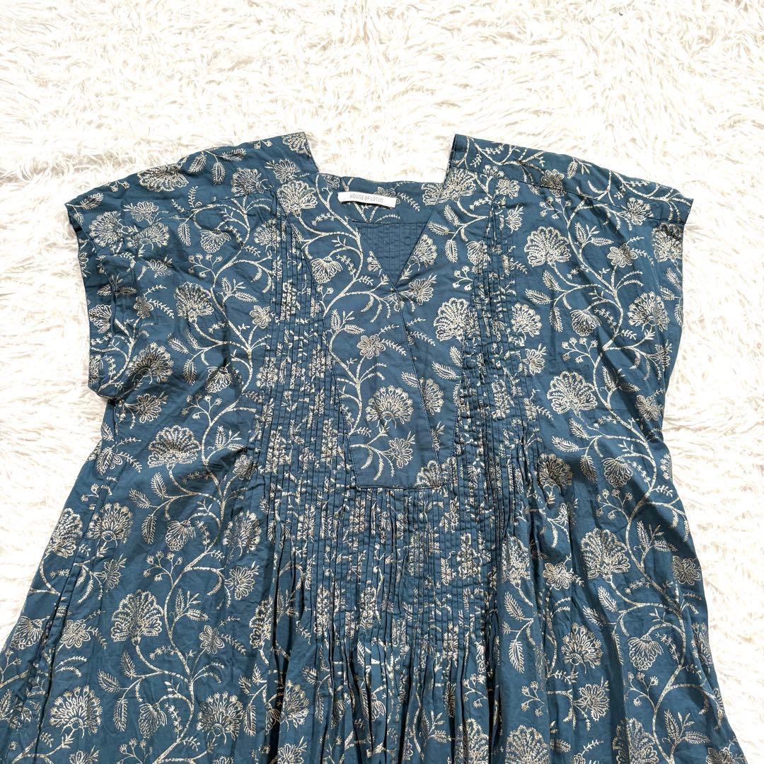 美品✨ ハウスオブロータス　2025✨　ハクプリント カフタン ワンピース