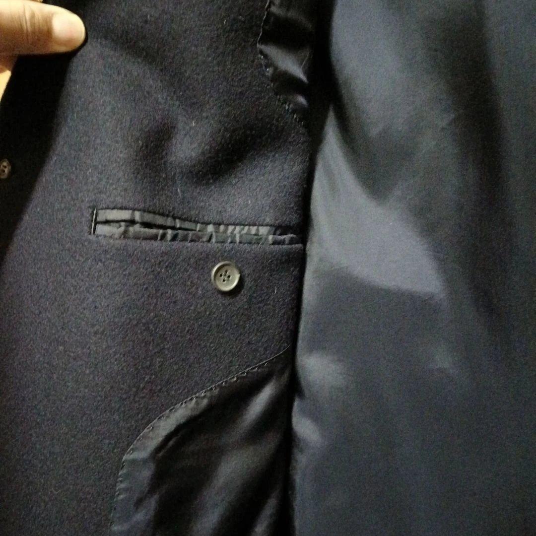 ろうと！！niuhans super140's ネイビー チェスターコート