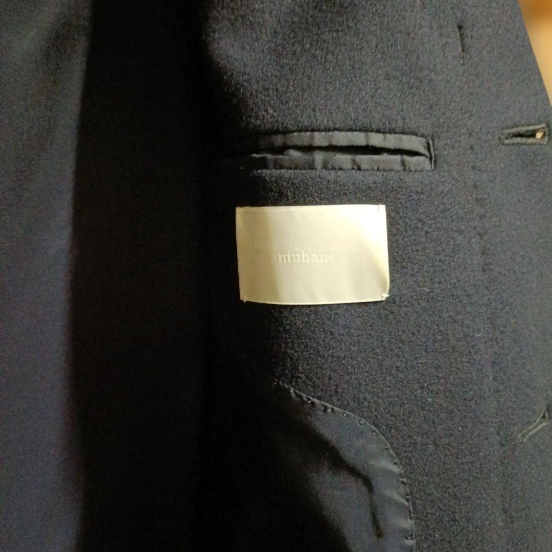 ろうと！！niuhans super140's ネイビー チェスターコート