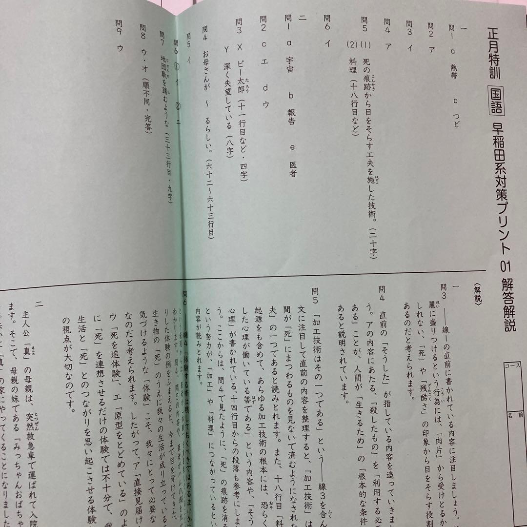 2024　SAPIX SS/冬期講習/正月特訓 早稲田系対策プリント 24回分