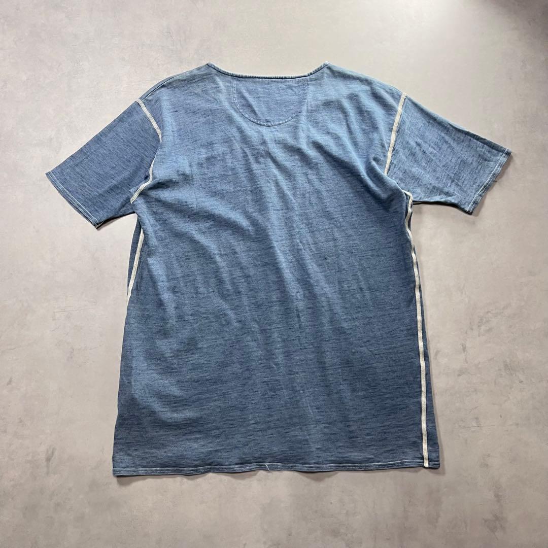 KAPITAL インディゴ ヘンリーネックポロシャツ キャピタル 襤褸