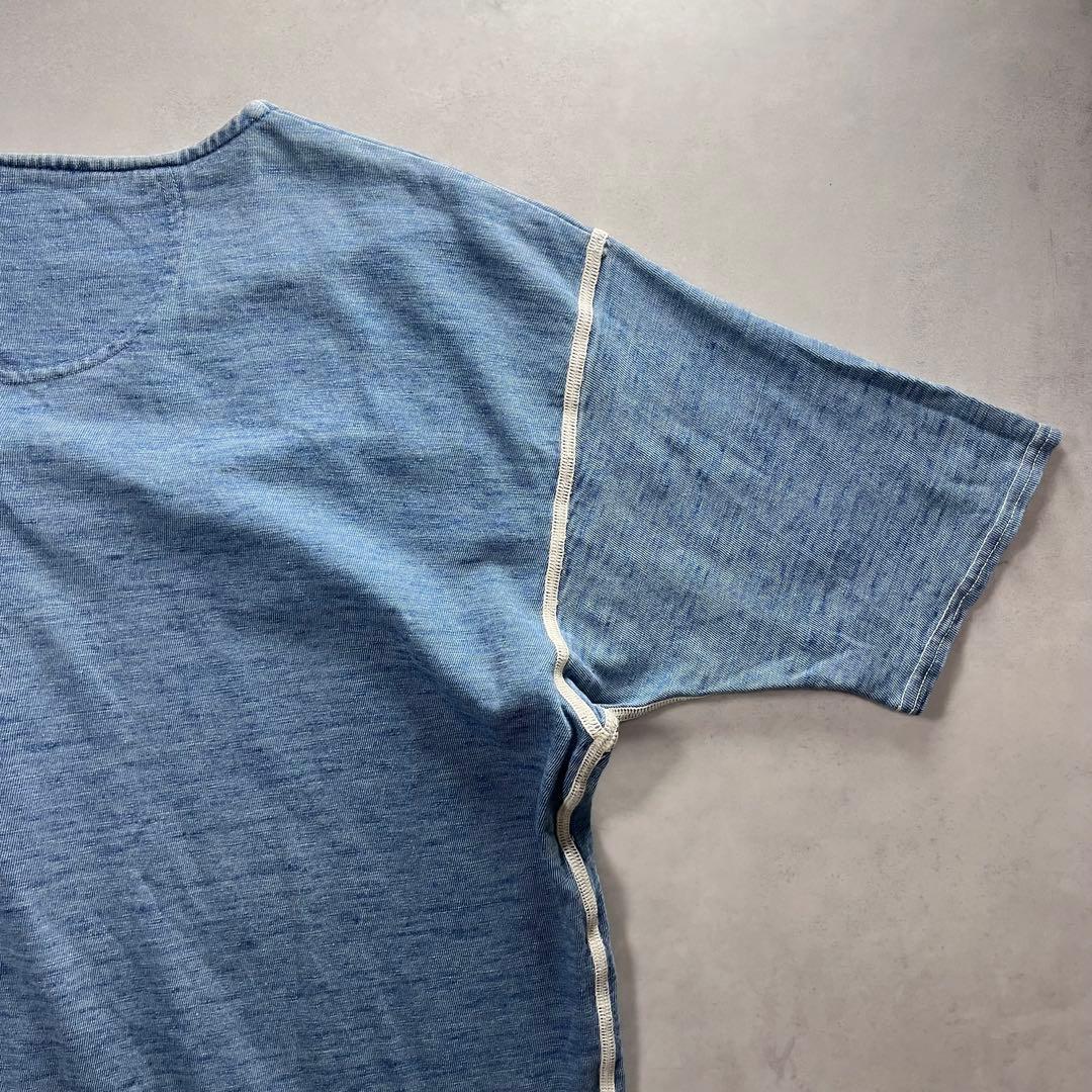 KAPITAL インディゴ ヘンリーネックポロシャツ キャピタル 襤褸