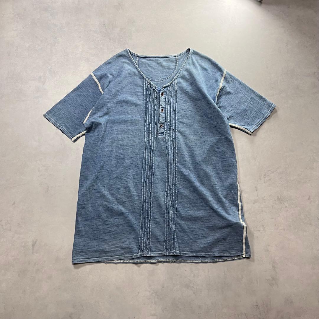 KAPITAL インディゴ ヘンリーネックポロシャツ キャピタル 襤褸