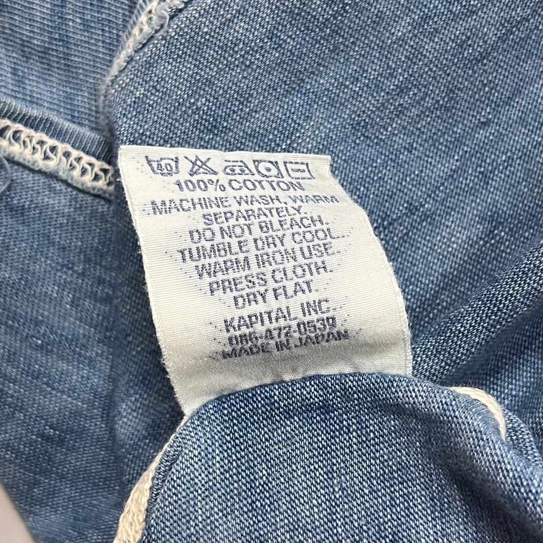 KAPITAL インディゴ ヘンリーネックポロシャツ キャピタル 襤褸