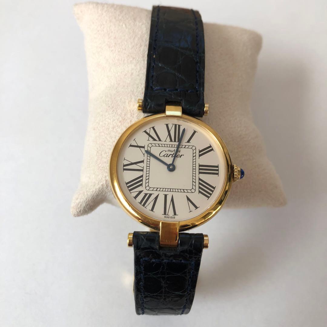 Cartierマストヴァンドーム VLC LM 純正Dバックル　オパラン文字盤