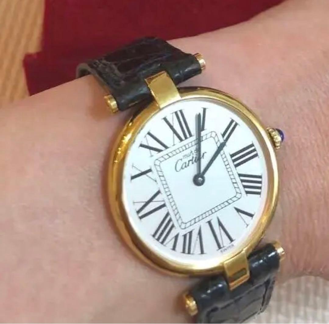 Cartierマストヴァンドーム VLC LM 純正Dバックル　オパラン文字盤